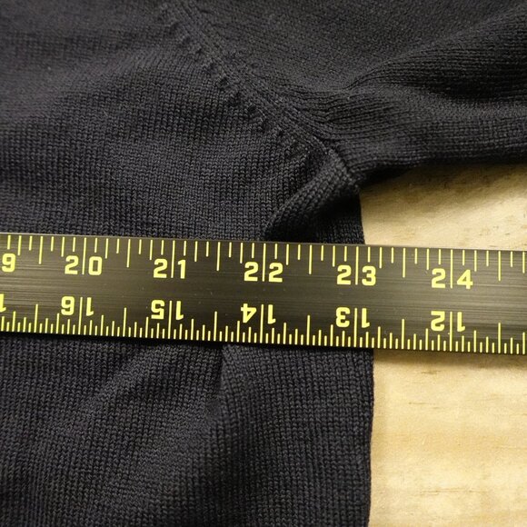 Brooks Brothers Merino Wool V-Neck Sweater Men’s Large Black Stretch Knit - Picture 3 of 8